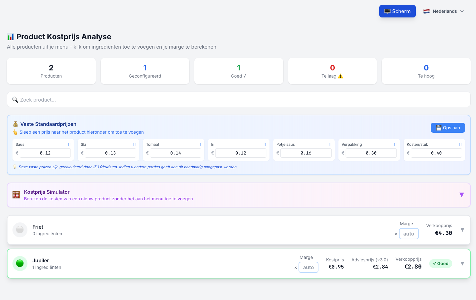 Cost Calculator Screenshot 1